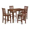 East West Furniture Yavn5-mah-c 5 Pc Dining Counter Height Set - High Top Table And 4 Bar Stools With Backs.