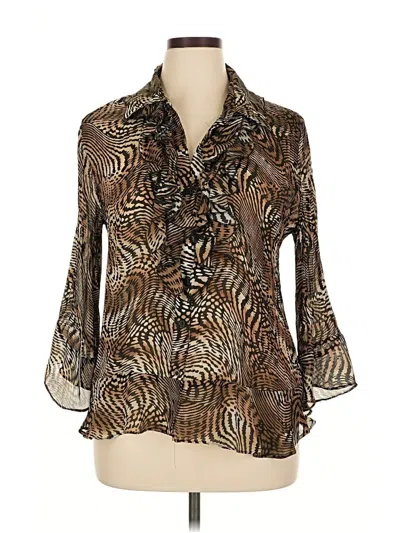 Pre-owned East5th 3/4 Sleeve Blouse In Brown