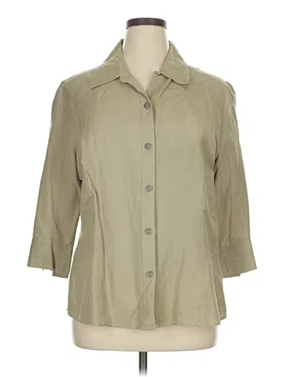 Pre-owned East5th 3/4 Sleeve Button Down Shirt In Brown