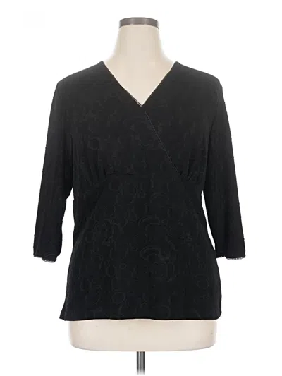 Pre-owned East5th 3/4 Sleeve Top Black V-neck Tops
