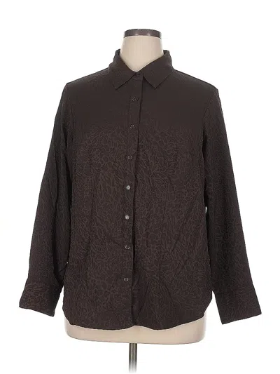 Pre-owned East5th Long Sleeve Blouse In Brown