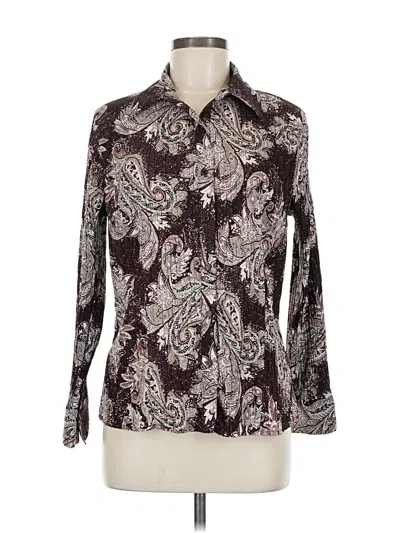 Pre-owned East5th Long Sleeve Blouse In Brown