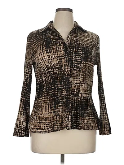 Pre-owned East5th Long Sleeve Blouse In Brown