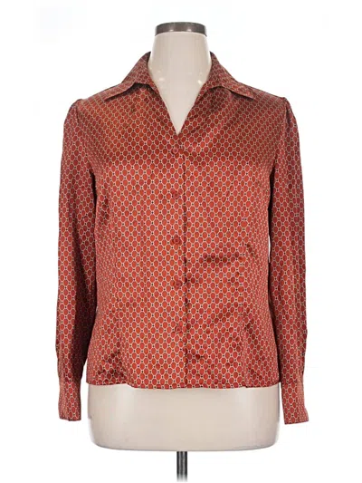 Pre-owned East5th Long Sleeve Blouse In Brown