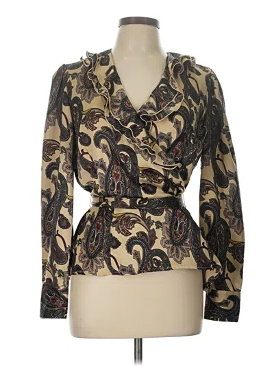 Pre-owned East5th Long Sleeve Blouse In Brown