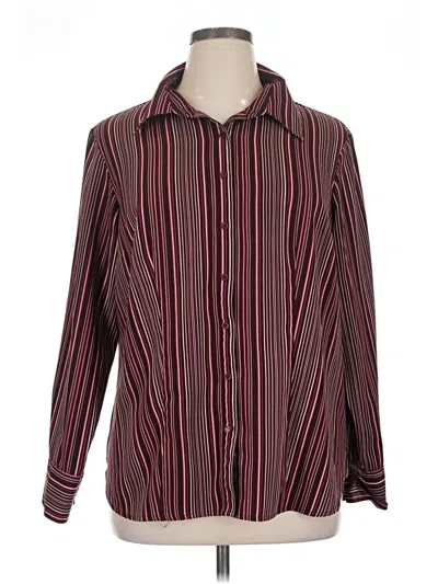 Pre-owned East5th Long Sleeve Blouse In Burgundy