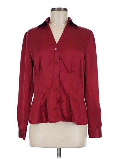 Pre-owned East5th Long Sleeve Blouse In Burgundy