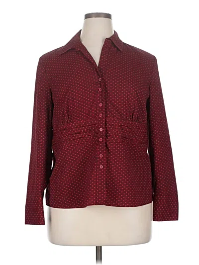 Pre-owned East5th Long Sleeve Blouse In Burgundy