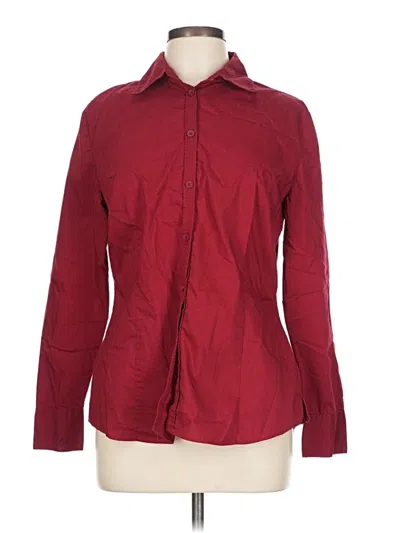 Pre-owned East5th Long Sleeve Blouse In Burgundy