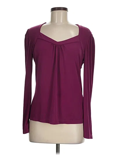 Pre-owned East5th Long Sleeve Top Burgundy Scoop Neck Tops