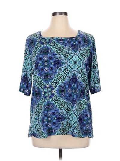 Pre-owned East5th Short Sleeve Blouse In Blue