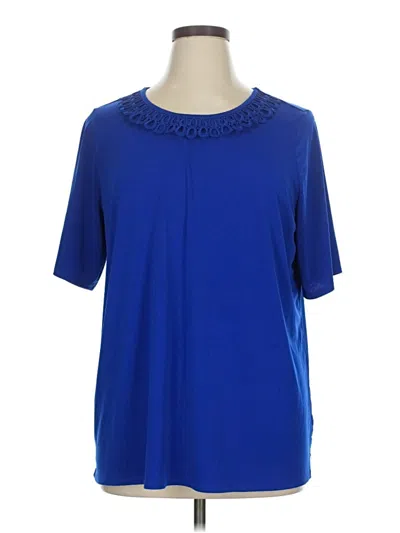 Pre-owned East5th Short Sleeve Blouse In Blue