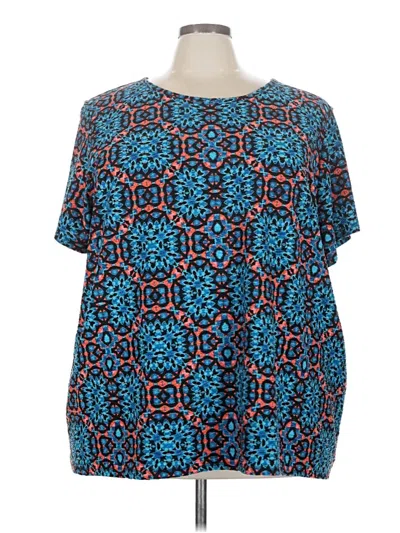Pre-owned East5th Short Sleeve Blouse In Blue