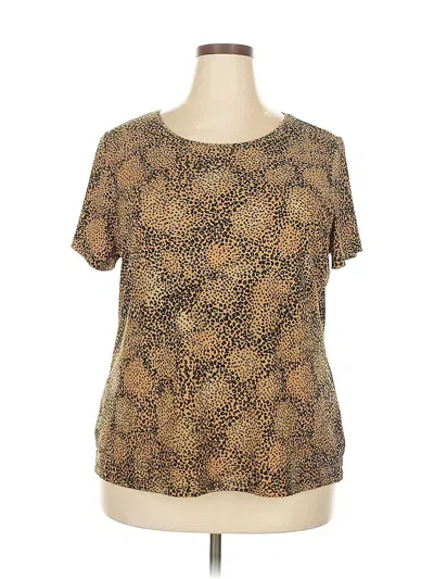 Pre-owned East5th Short Sleeve Blouse In Brown