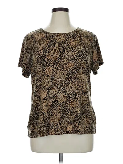 Pre-owned East5th Short Sleeve Blouse In Brown