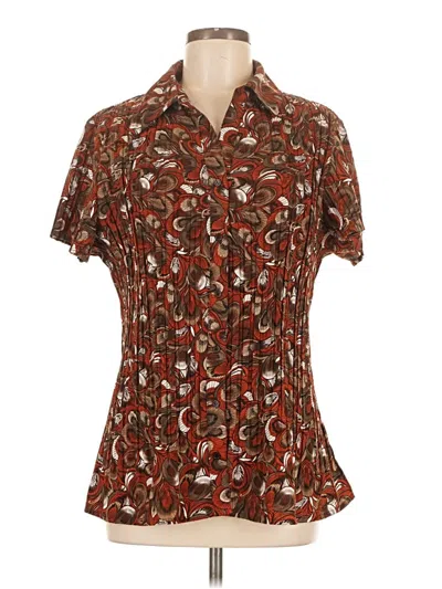 Pre-owned East5th Short Sleeve Blouse In Brown
