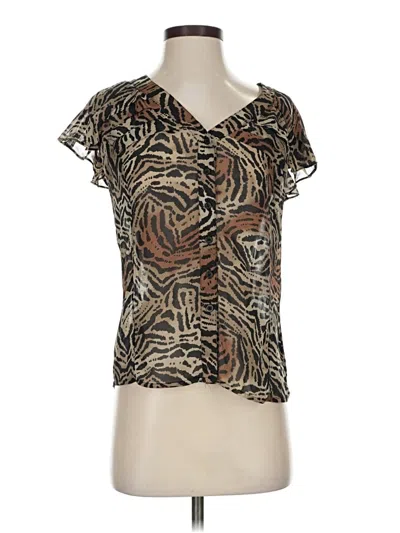 Pre-owned East5th Short Sleeve Blouse In Brown
