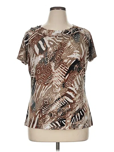Pre-owned East5th Short Sleeve Blouse In Brown