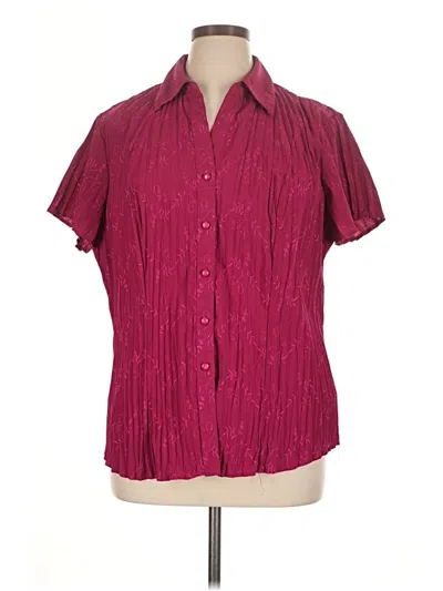 Pre-owned East5th Short Sleeve Blouse In Burgundy