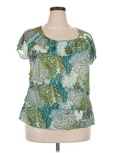 Pre-owned East5th Short Sleeve Blouse In Green