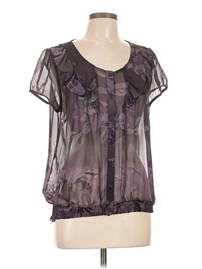 Pre-owned East5th Short Sleeve Blouse In Purple