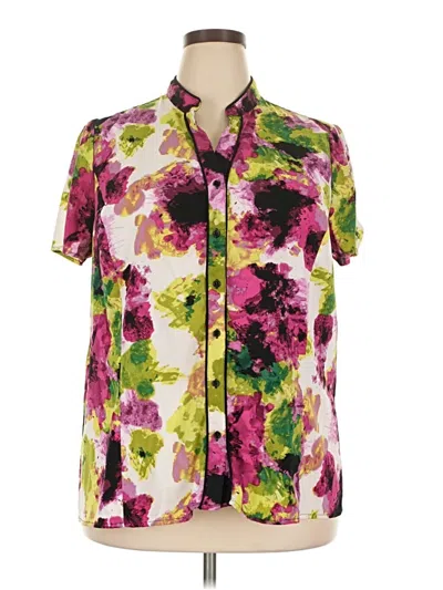 Pre-owned East5th Short Sleeve Blouse In Purple