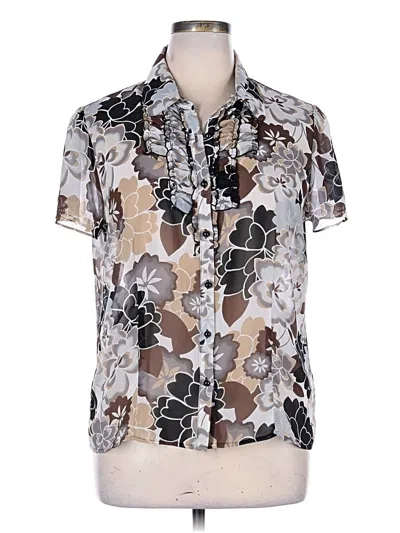 Pre-owned East5th Short Sleeve Blouse In Silver