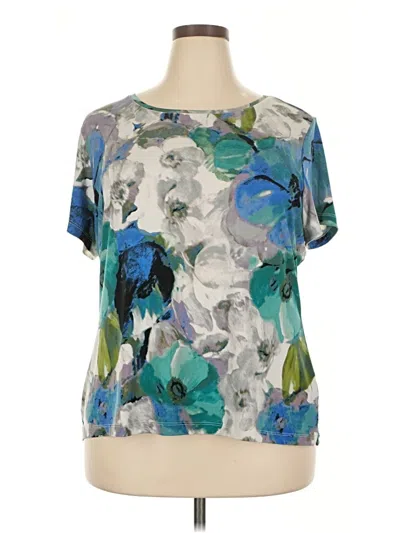 Pre-owned East5th Short Sleeve Blouse In Teal