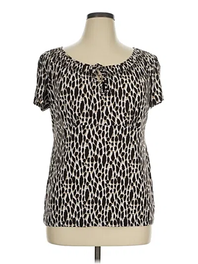 Pre-owned East5th Short Sleeve Henley Shirt In Brown