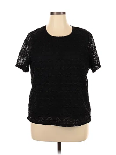 Pre-owned East5th Short Sleeve Top Black Crew Neck Tops
