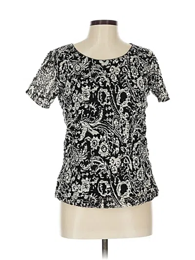 Pre-owned East5th Short Sleeve Top Black Scoop Neck Tops
