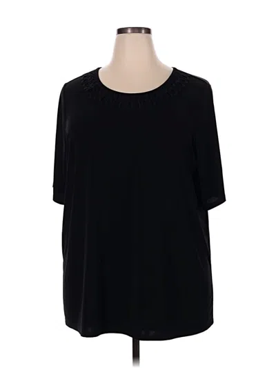 Pre-owned East5th Short Sleeve Top Black Scoop Neck Tops