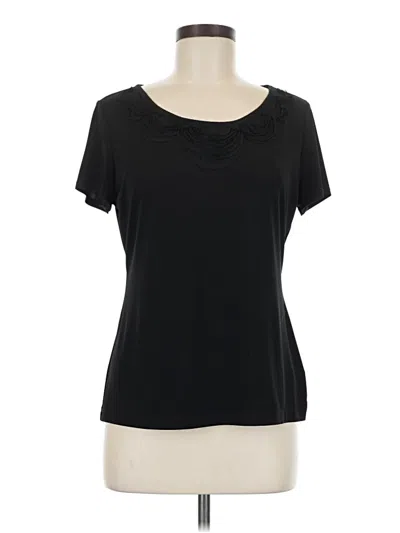 Pre-owned East5th Short Sleeve Top Black Scoop Neck Tops