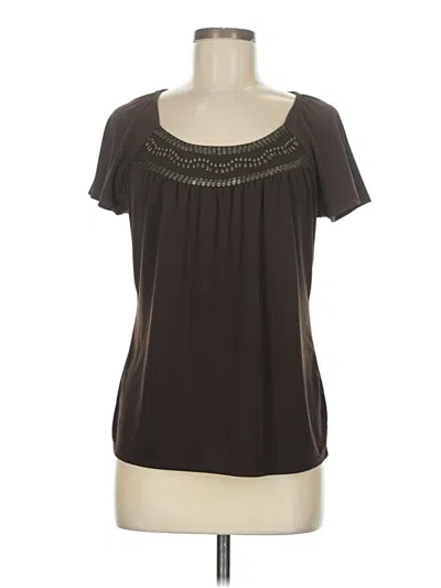 Pre-owned East5th Short Sleeve Top Brown Scoop Neck Tops