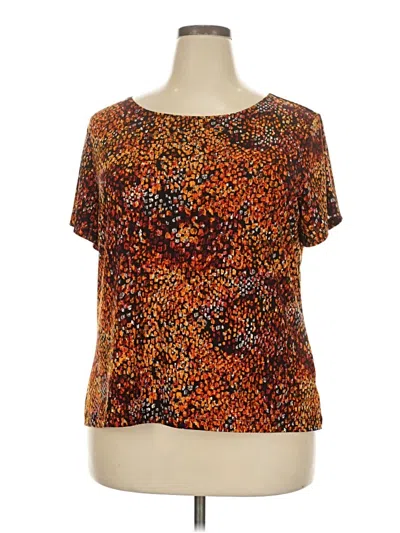 Pre-owned East5th Short Sleeve Top Orange Scoop Neck Tops