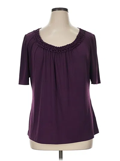 Pre-owned East5th Short Sleeve Top Purple Scoop Neck Tops