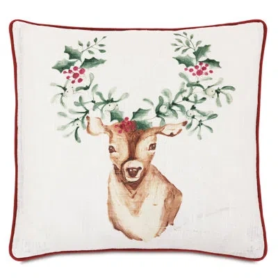Eastern Accents 20" Linen Blend Throw Square Pillow Cover And Insert In Brown;green