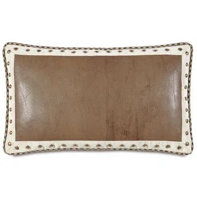 Eastern Accents Aiden Faux Leather Lumbar Pillow Cover & Insert In Down
