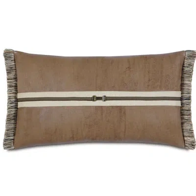 Eastern Accents Aiden Faux Leather Lumbar Pillow Cover & Insert In Faux Down