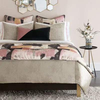 Eastern Accents Alma Metallic Comforter In Contessa Champagne,flynn Pearl
