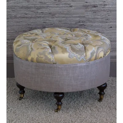 Eastern Accents Amal Tufted Cocktail Ottoman In Gold,gray