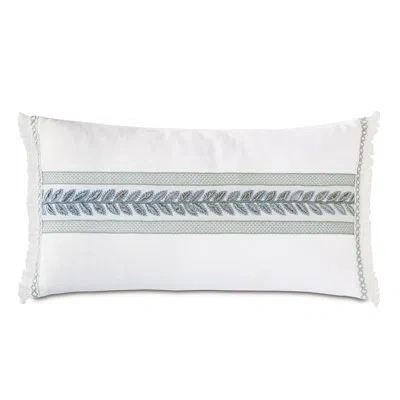 Eastern Accents Amberlynn Horizontal Leaf Decorative Rectangular Linen Pillow Cover & Insert In White;green