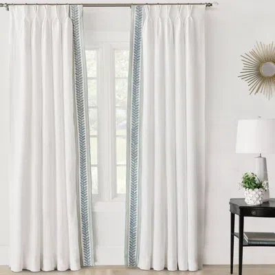 Eastern Accents Amberlynn Solid Room Darkening Pinch Pleat Single Curtain Panel In White