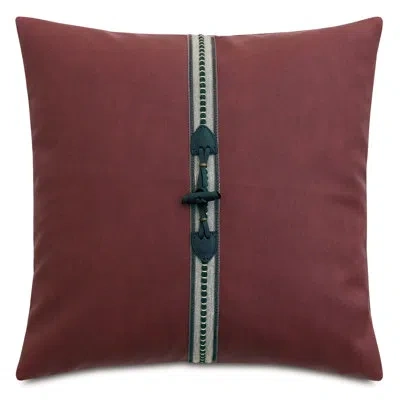 Eastern Accents Andes Faux Leather Decorative Pillow In Red