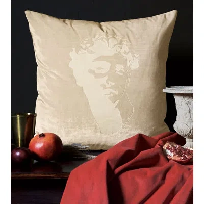 Eastern Accents Antiquity David Square Velvet Pillow Cover & Insert In Cream