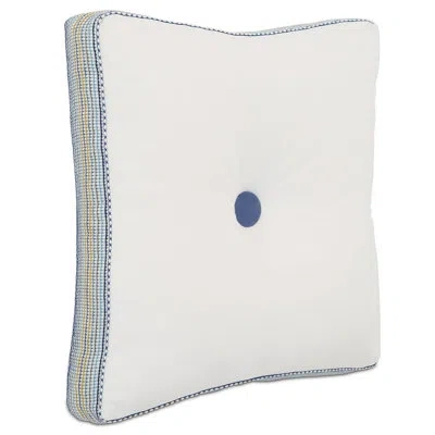Eastern Accents Aoki Baldwin Boxed And Tufted Square Cotton Pillow Cover & Insert In White