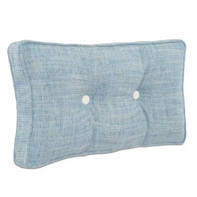 Eastern Accents Aoki Draper Lake Boxed And Tufted Rectangular Pillow Cover & Insert In Blue