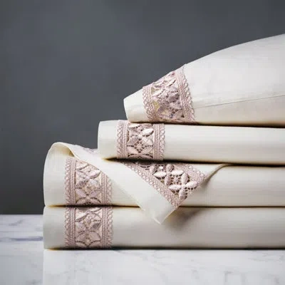 Eastern Accents Aster 300 Thread Count Egyptian Certified Cotton Percale Sheet Set In Ivory