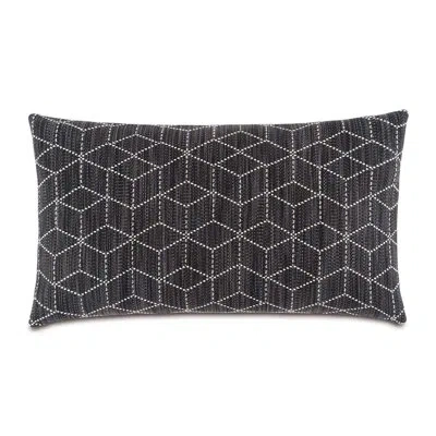 Eastern Accents Bale Bateman Knife Edge Faux Down Geometric Lumbar Pillow Cover & Insert In Charcoal