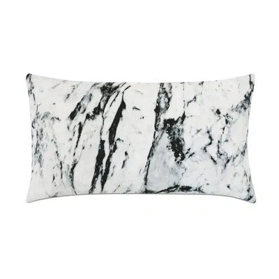 Eastern Accents Banks Marble Cotton Lumbar Pillow Cover & Insert In Black;white